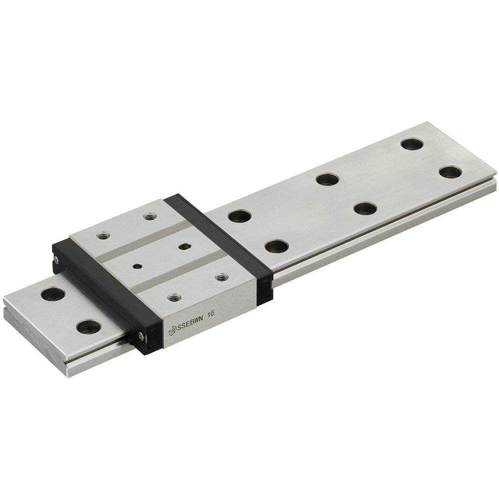 Miniature Linear Guides - Wide Rails - Standard Blocks with Dowel Holes, Light Preload