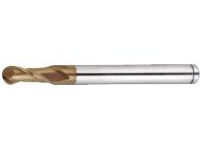 AS Coated Powdered High-Speed Steel Ball End Mill, 2-Flute, Regular