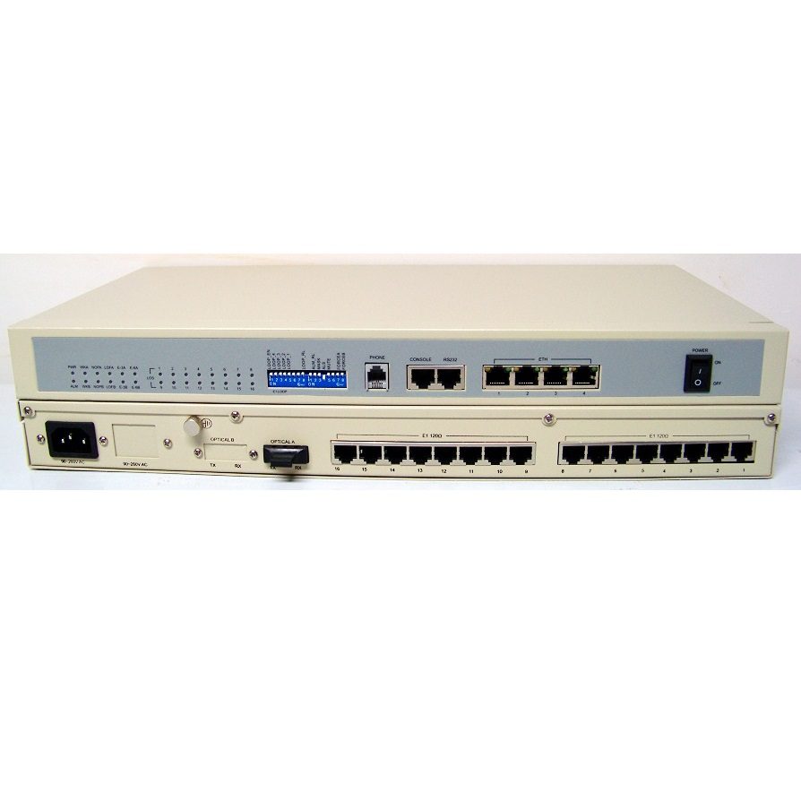 Modem quang PDH 16E1 + 4FE + RS232 + Console